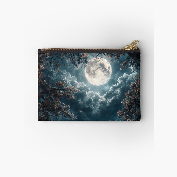 Item preview, Full Moon Through Ancient Trees – Mystical Night Forest Fantasy Art Print designed and sold by Kaleidoscope Print.