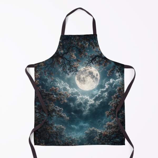 Item preview, Full Moon Through Ancient Trees – Mystical Night Forest Fantasy Art Print designed and sold by Kaleidoscope Print.