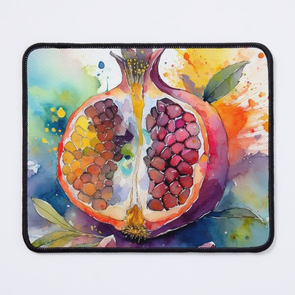 Item preview, Watercolor Pomegranate Colorful Splash Fruit Art designed and sold by HappyOops.