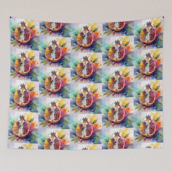 Item preview, Watercolor Pomegranate Colorful Splash Fruit Art designed and sold by HappyOops.