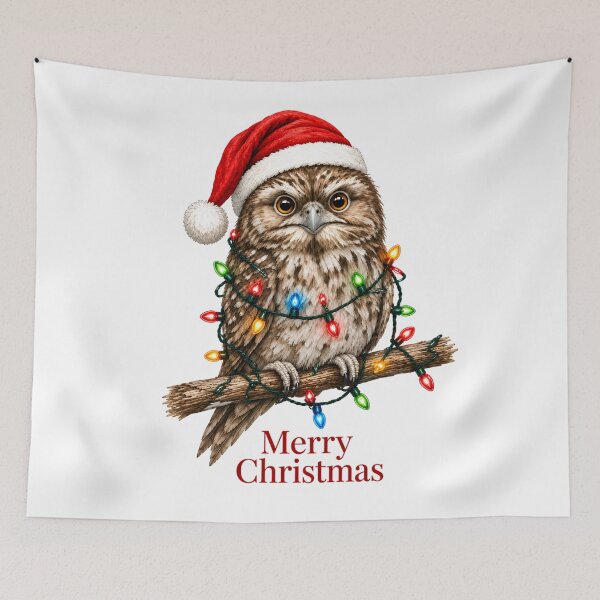 Item preview, Merry Christmas Owl – Cute Christmas Owl with Holiday Lights designed and sold by SVALANART.