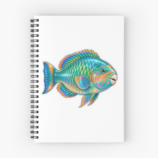Item preview, Holographic Parrotfish Sticker Colorful Reef Fish Art designed and sold by KenworksDigital.