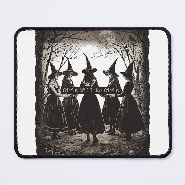 Item preview, Girls Will Be Girls Witch Shirt, Gothic Witchy Aesthetic Tee, Dark Cottagecore Forest Illustration, Spooky Season Feminist Shirt, Goth Wiccan Gift designed and sold by aladden.