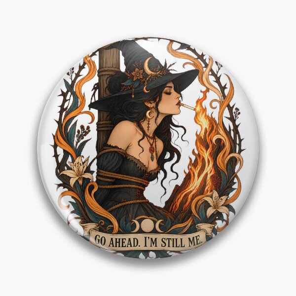 Item preview, Witch Lighting A Cigarette At The Stake Fire Feminine Premium Tri-Blend designed and sold by Strow--bary.