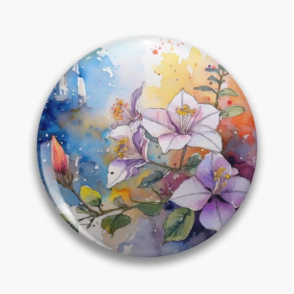 Item preview, Watercolor Hibiscus Colorful Splash Floral Art designed and sold by HappyOops.