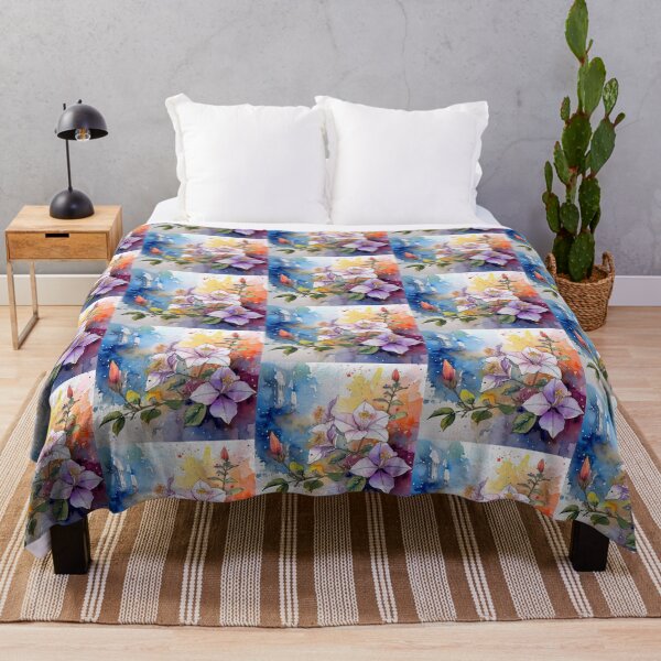 Item preview, Arte floral de hibisco con salpicaduras de color en acuarela designed and sold by HappyOops.