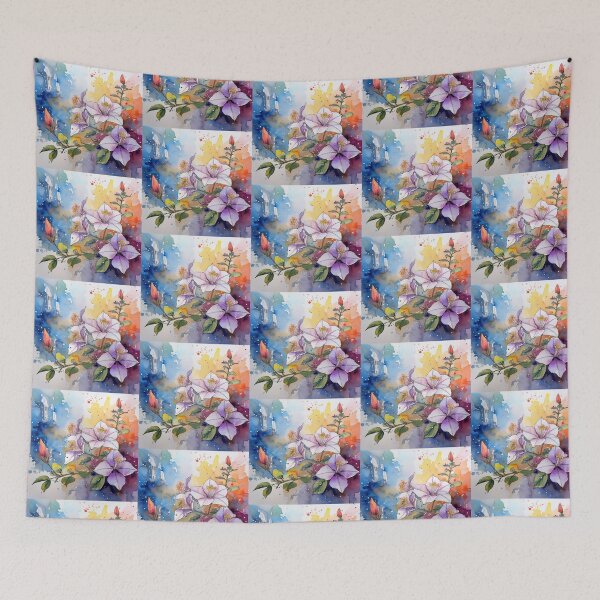 Item preview, Watercolor Hibiscus Colorful Splash Floral Art designed and sold by HappyOops.