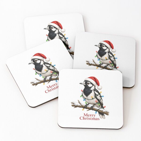 Item preview, Merry Christmas Magpie-Lark – Australian Bird Christmas Design designed and sold by SVALANART.