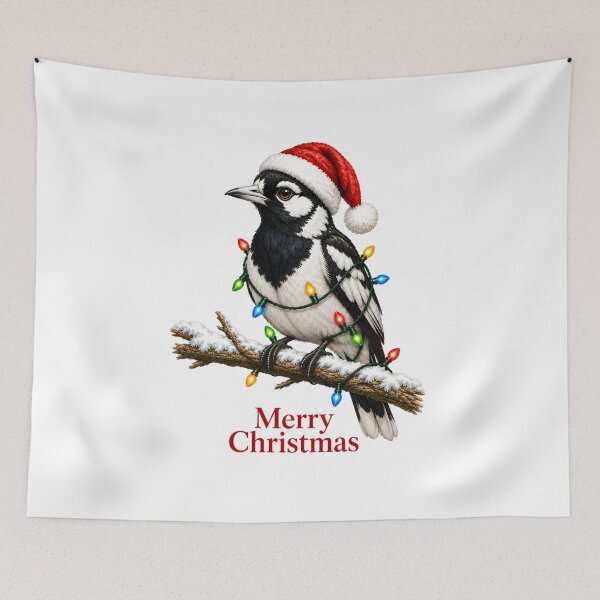 Item preview, Merry Christmas Magpie-Lark – Australian Bird Christmas Design designed and sold by SVALANART.