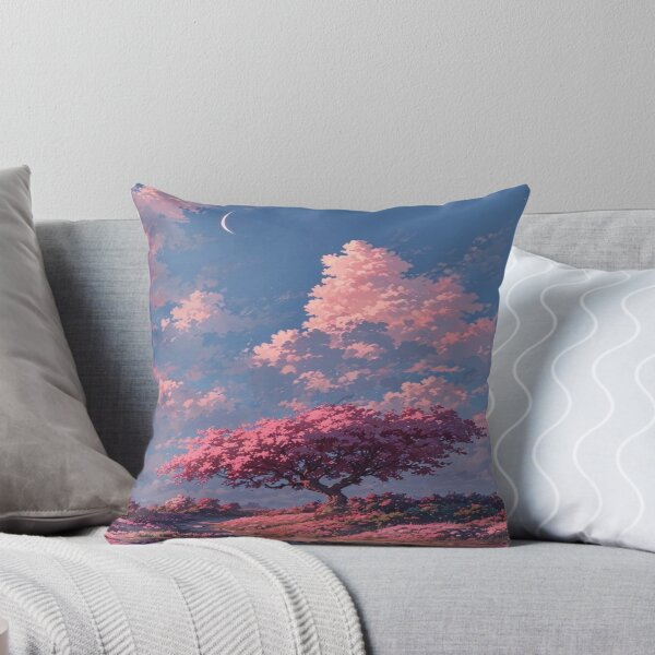 Item preview, Anime Sky Pink Tree Landscape Artwork  designed and sold by NivyasArtistry.