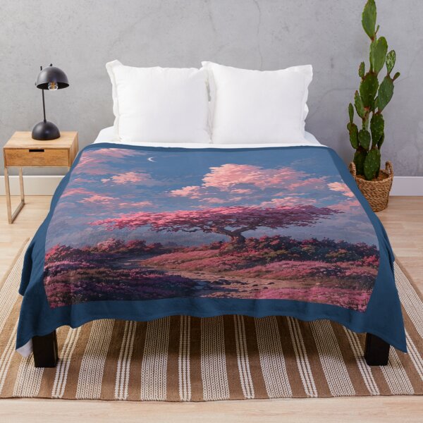 Item preview, Anime Sky Pink Tree Landscape Artwork designed and sold by NivyasArtistry.