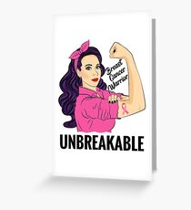 Breast Cancer Warrior Unbreakable Greeting Card
