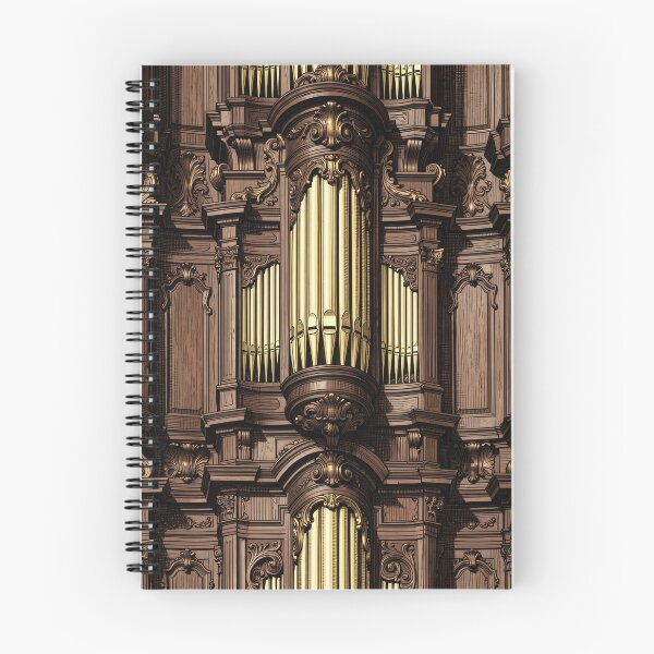 Item preview, Vintage Baroque Pipe Organ Illustration - Dark Academia Wood & Gold Architecture designed and sold by pinkal.