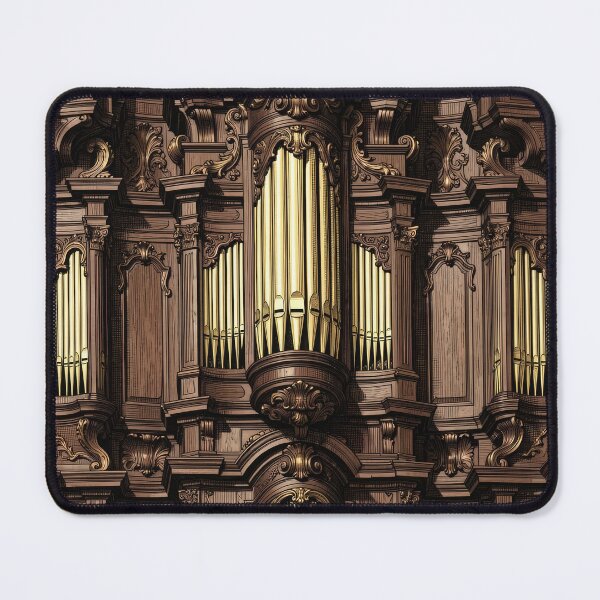 Item preview, Vintage Baroque Pipe Organ Illustration - Dark Academia Wood & Gold Architecture designed and sold by pinkal.