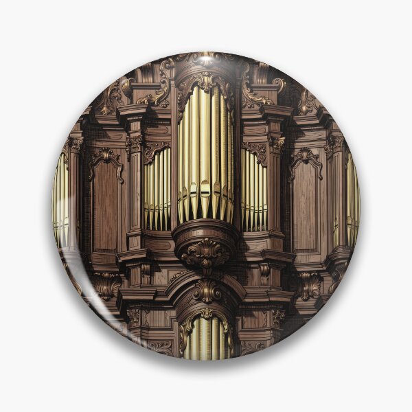 Item preview, Vintage Baroque Pipe Organ Illustration - Dark Academia Wood & Gold Architecture designed and sold by pinkal.