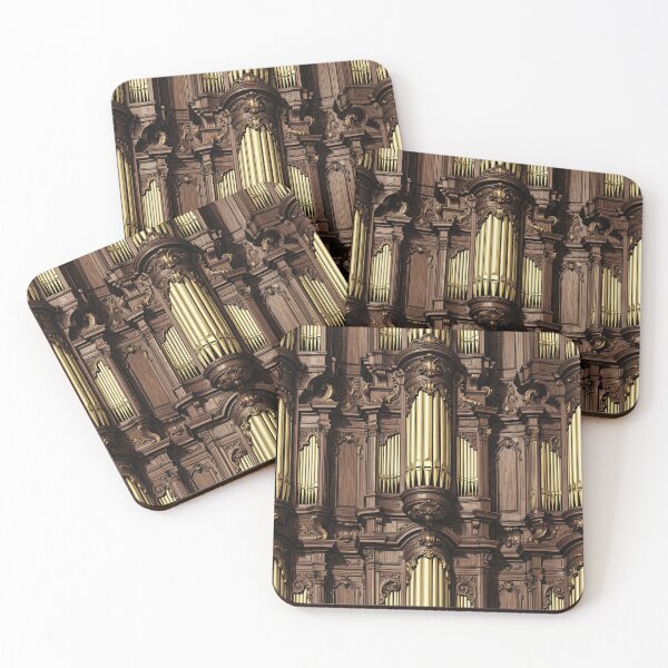 Item preview, Vintage Baroque Pipe Organ Illustration - Dark Academia Wood & Gold Architecture designed and sold by pinkal.