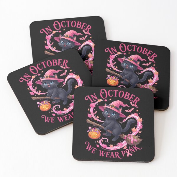 Item preview, In October We Wear Pink Black Cat Witchy Breast Cancer designed and sold by Strow--bary.
