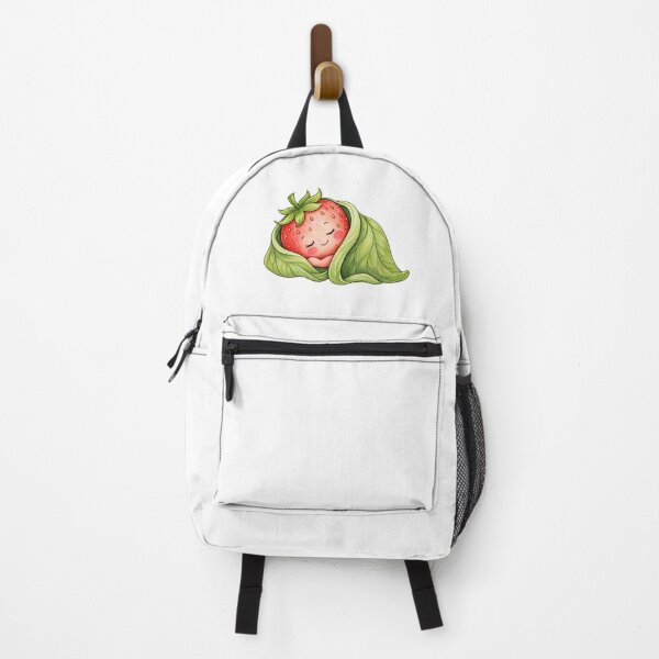 Item preview, Sleepy Strawberry Wrapped in Leaves – Cute Kawaii Strawberry Fruit Character designed and sold by MrDev.