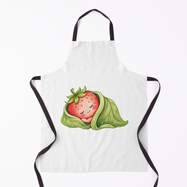 Item preview, Sleepy Strawberry Wrapped in Leaves – Cute Kawaii Strawberry Fruit Character designed and sold by MrDev.