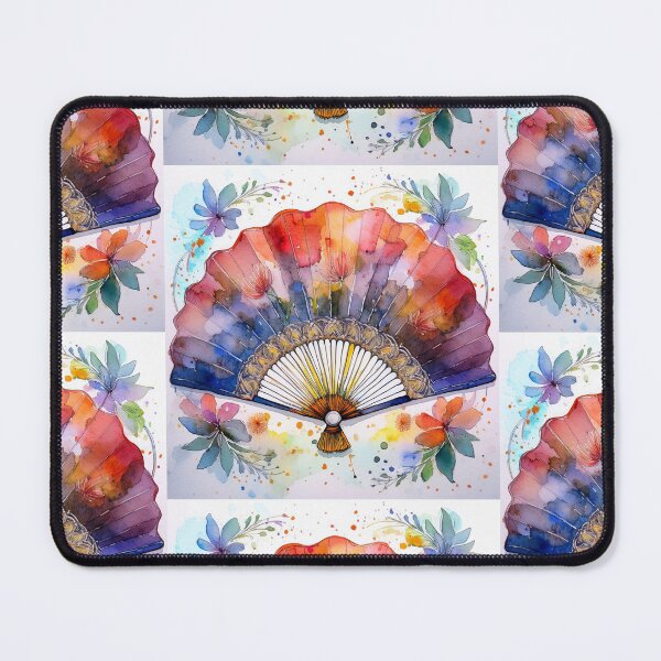 Item preview, Watercolor Spanish Fan Colorful Floral Art designed and sold by HappyOops.
