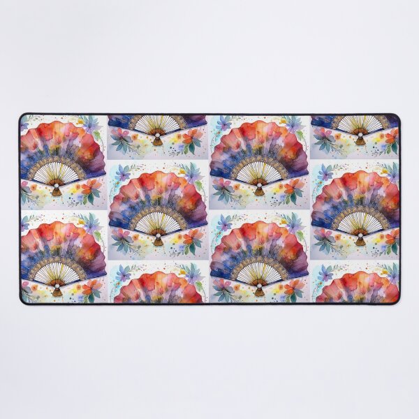 Item preview, Watercolor Spanish Fan Colorful Floral Art designed and sold by HappyOops.