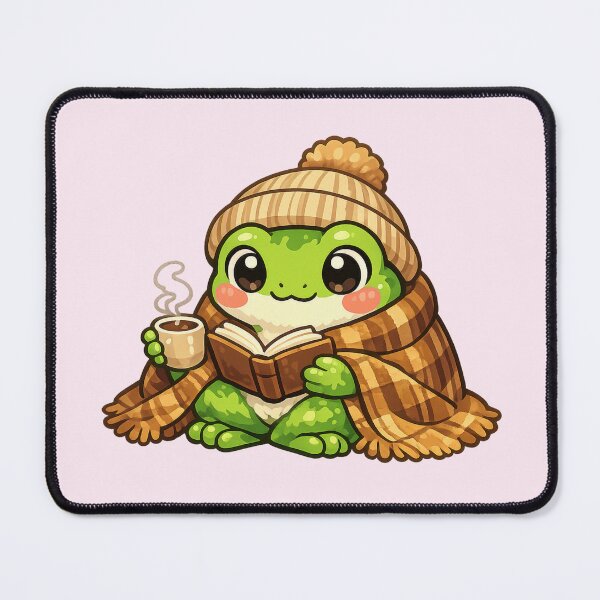 Item preview, Kawaii Cozy Reading Frog designed and sold by Sommium .
