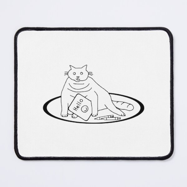 Item preview, Cute Chonky Cat Says Hello Outline Art - Funny Fat Kitty Minimalist Line Art Feline Design | Best Gift designed and sold by SARaza.