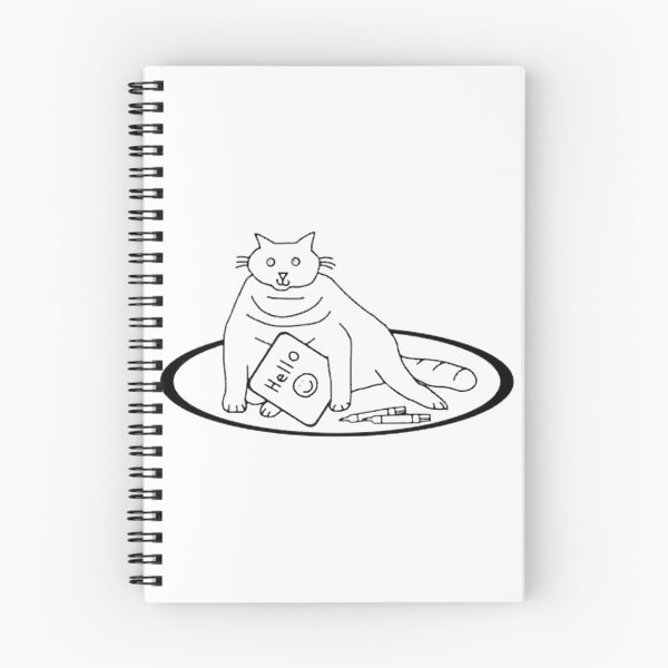 Item preview, Cute Chonky Cat Says Hello Outline Art - Funny Fat Kitty Minimalist Line Art Feline Design | Best Gift designed and sold by SARaza.