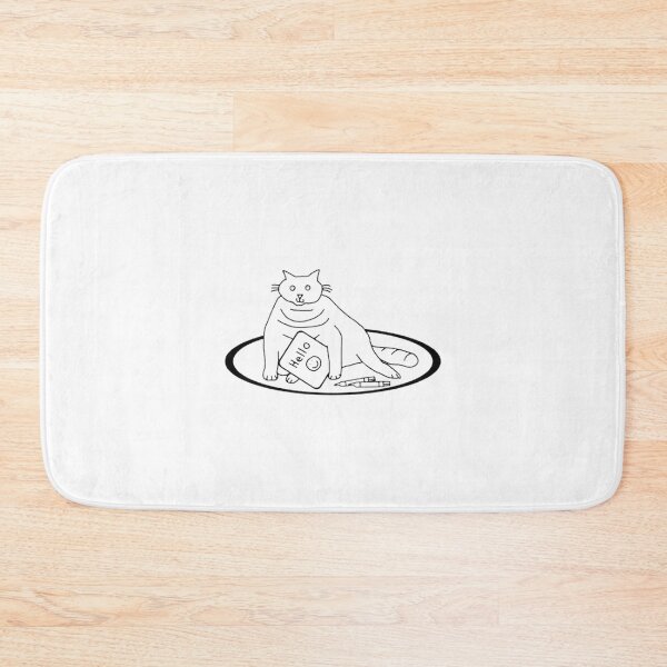 Item preview, Cute Chonky Cat Says Hello Outline Art - Funny Fat Kitty Minimalist Line Art Feline Design | Best Gift designed and sold by SARaza.