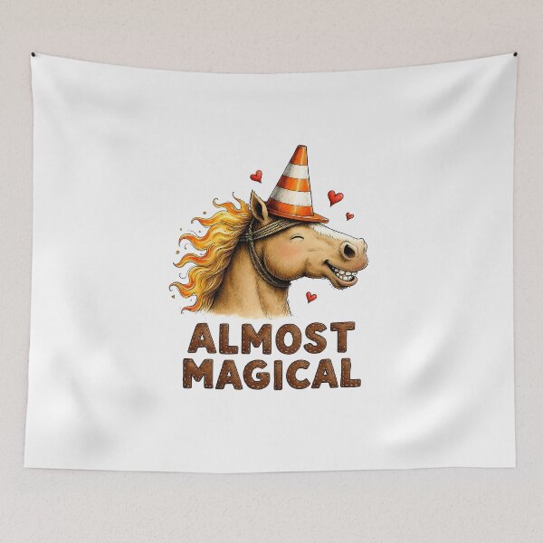 Item preview, Almost Magical Funny Horse Unicorn Traffic Cone designed and sold by MaciejRudzinsky.