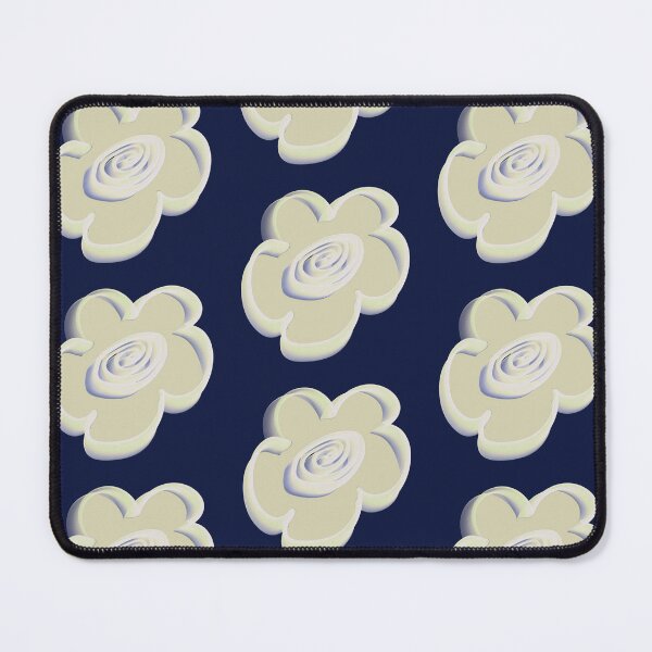 Item preview, Retro Daisy Pattern Scandi Folk - Cream Navy Blue designed and sold by CaramelCo.