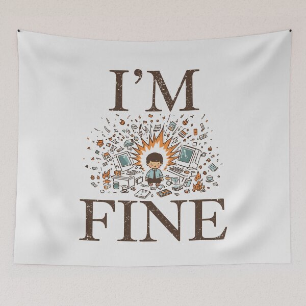 Item preview, Digital Overload Humor I'M FINE designed and sold by ChicTrendz.