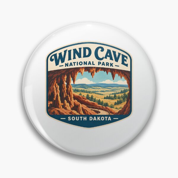 Item preview, Wind Cave National Park South Dakota Vintage Travel Emblem designed and sold by LittleArij.