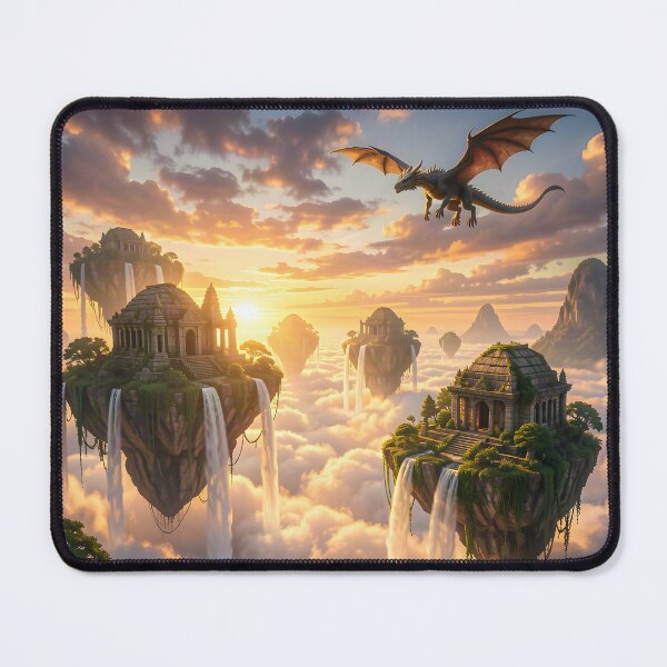 Item preview, A Dark Dragon Stalks the Dawn Above a Sky City designed and sold by Fanta-sticky.