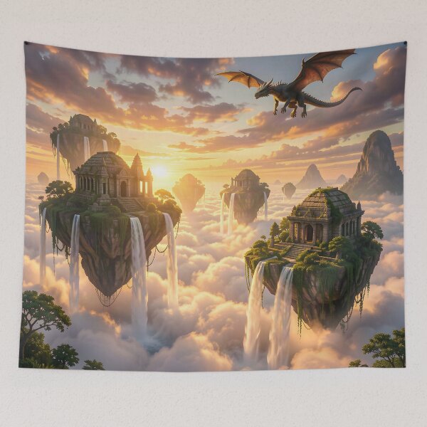 Item preview, A Dark Dragon Stalks the Dawn Above a Sky City designed and sold by Fanta-sticky.