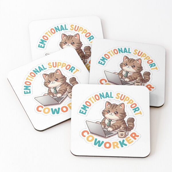 Item preview, Emotional Support Coworker Funny Tabby Cat Office designed and sold by KreatoLab.