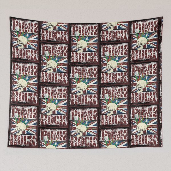 Item preview, Punk Rock United Kingdom grunge flag mohawk skull print artwork. designed and sold by JrNergal.