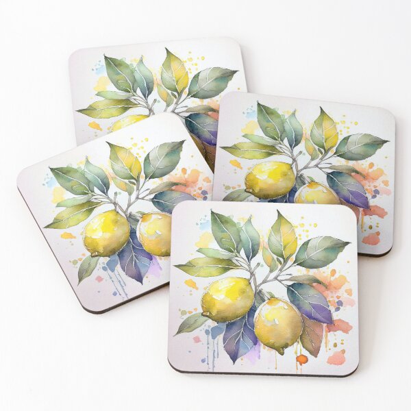 Item preview, Watercolor Lemon Branch Colorful Splash Art designed and sold by HappyOops.