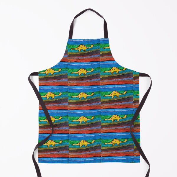Item preview, Yellow Dinosaur on Stripes designed and sold by DancingCreek.