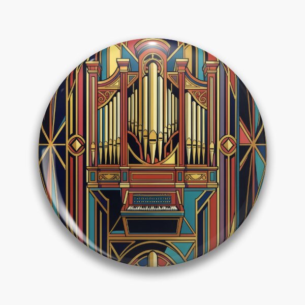 Item preview, Art Deco Pipe Organ Illustration - Bold Stained Glass Music Pattern designed and sold by pinkal.