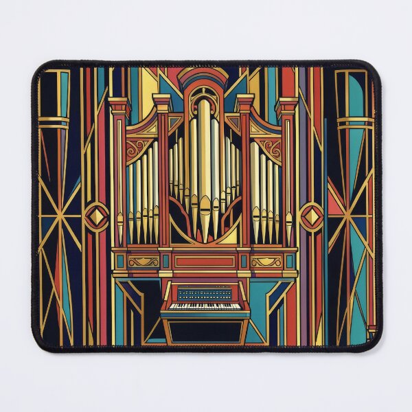 Item preview, Art Deco Pipe Organ Illustration - Bold Stained Glass Music Pattern designed and sold by pinkal.