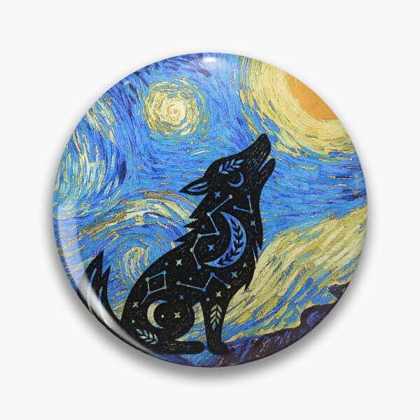 Item preview, Coyote in Van Gogh's Starry Night designed and sold by 247DesignStudio.