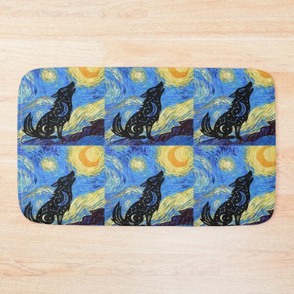 Item preview, Coyote in Van Gogh's Starry Night designed and sold by 247DesignStudio.