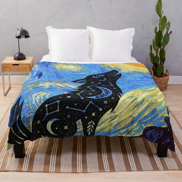 Item preview, Coyote in Van Gogh's Starry Night designed and sold by 247DesignStudio.