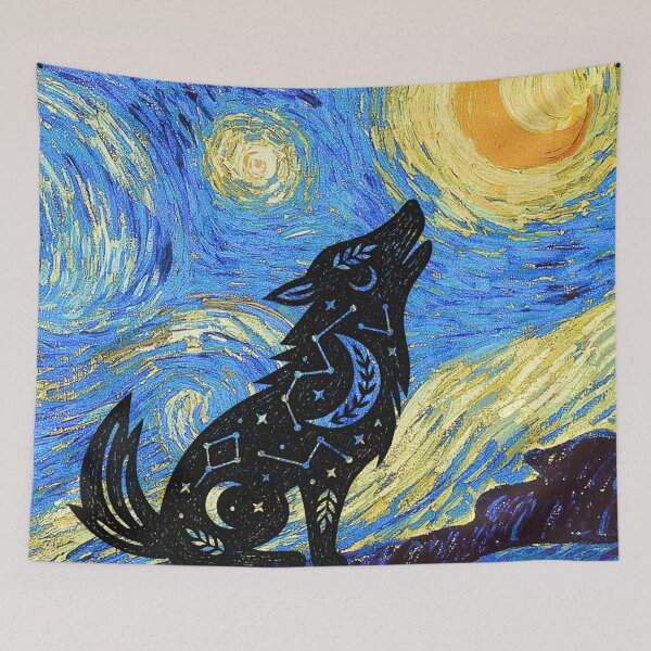 Item preview, Coyote in Van Gogh's Starry Night designed and sold by 247DesignStudio.