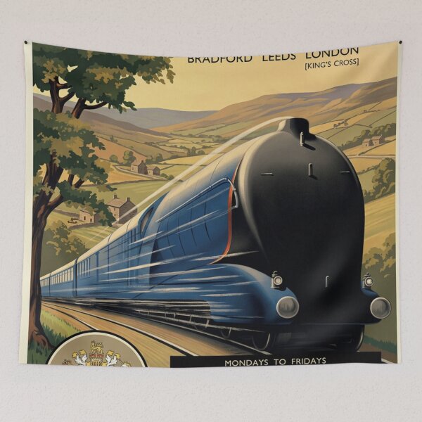 Item preview, West Riding Railway Steam Engine Train Design Art Print Poster Wall Tee Vest  designed and sold by Cool Robot Bro..