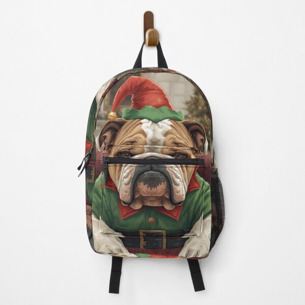 Item preview, Grumpy Bulldog Elf Portrait | Funny Dog Christmas designed and sold by VibranPalette.
