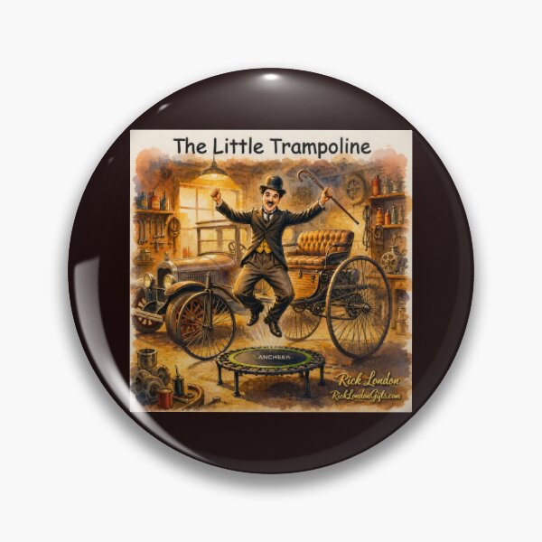 Artikelvorschau, Charlie Chaplin – „Das kleine Trampolin“ Vintage-Humor-Kunst entworfen und verkauft von Rick London Gifts.
