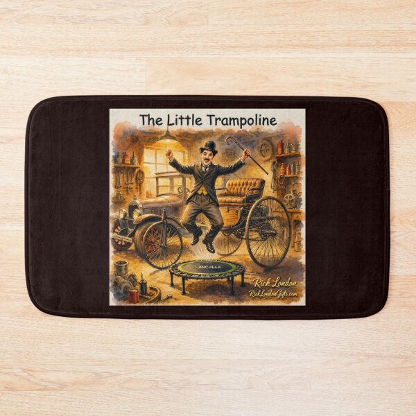 Artikelvorschau, Charlie Chaplin – „Das kleine Trampolin“ Vintage-Humor-Kunst entworfen und verkauft von Rick London Gifts.