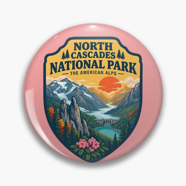 Item preview, North Cascades National Park American Alps Vintage Badge designed and sold by LittleArij.